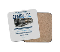 Thumbnail for CFM56-5C design on light gray 1 piece coaster