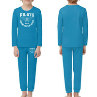 Thumbnail for Pilots Looking Down at People Since 1903 children pajamas - Light Blue