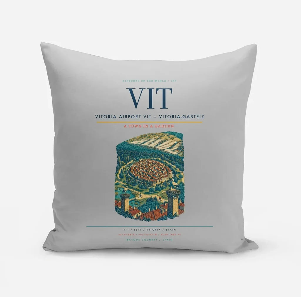 Vitoria Airport (VIT) design on light gray pillow