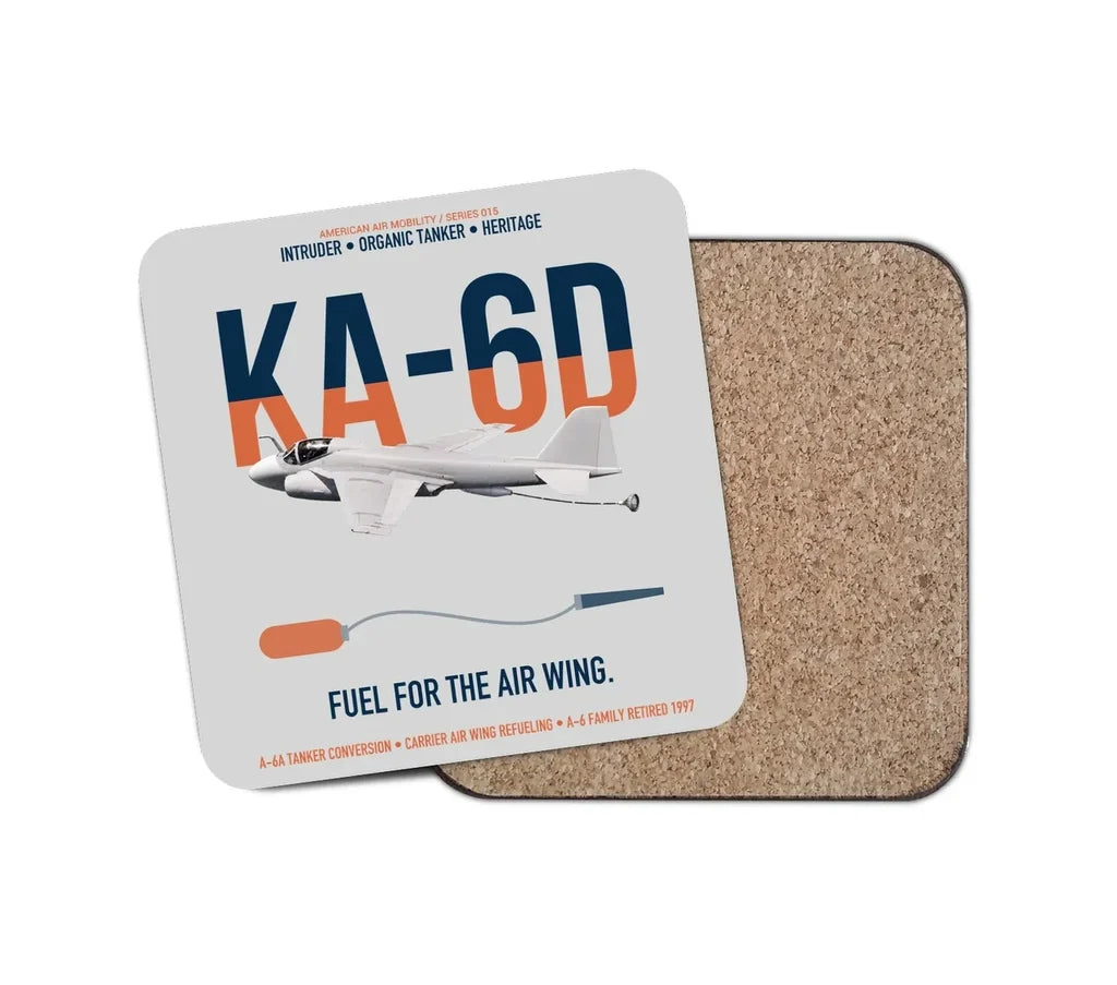 KA-6D Intruder design on light gray 1 piece coaster