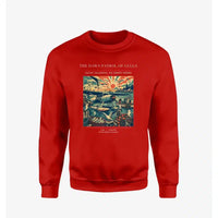 Thumbnail for VINTAGE G4411 - The Dawn Patrol Of Gulls - Designed Sweatshirts design on red