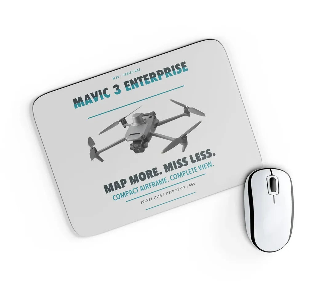 DJI Mavic 3 Enterprise design on light gray rectangle mouse pad