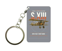 Thumbnail for SPAD S.XIII C.1 design on gray designed key chain, double-side print