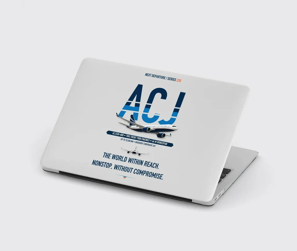Airbus ACJ330neo / exact ACJ330-800 design on light gray MacBook case