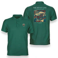 Thumbnail for VINTAGE G4170 - The Rivet Line - Double-Side Polo T-Shirt design on green