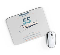 Thumbnail for Bombardier Learjet 55 design on light gray rectangle mouse pad