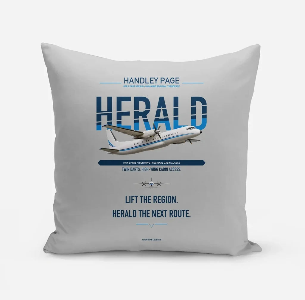 Handley Page HPR.7 Dart Herald design on light gray pillow
