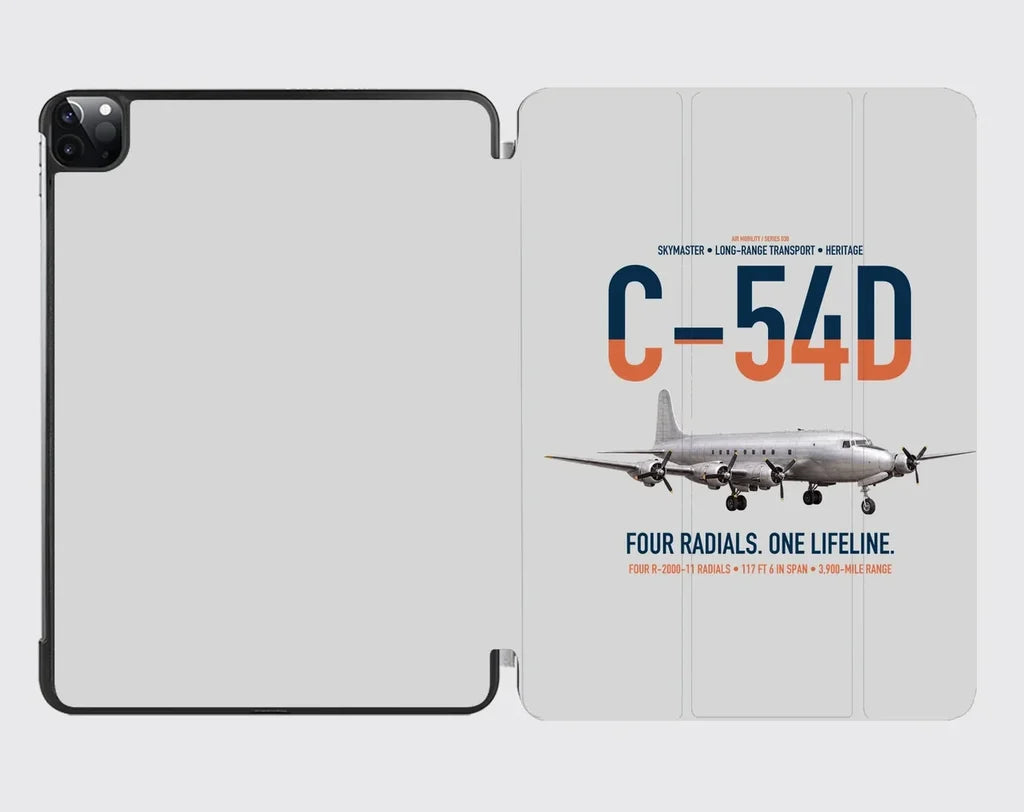 C-54D Skymaster design on light gray ipad tablet case