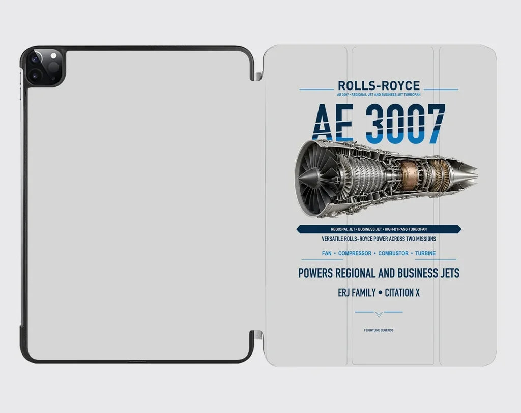 AE 3007 design on light gray ipad tablet case
