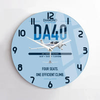 Thumbnail for Diamond DA40 design on light blue no frame wall clock