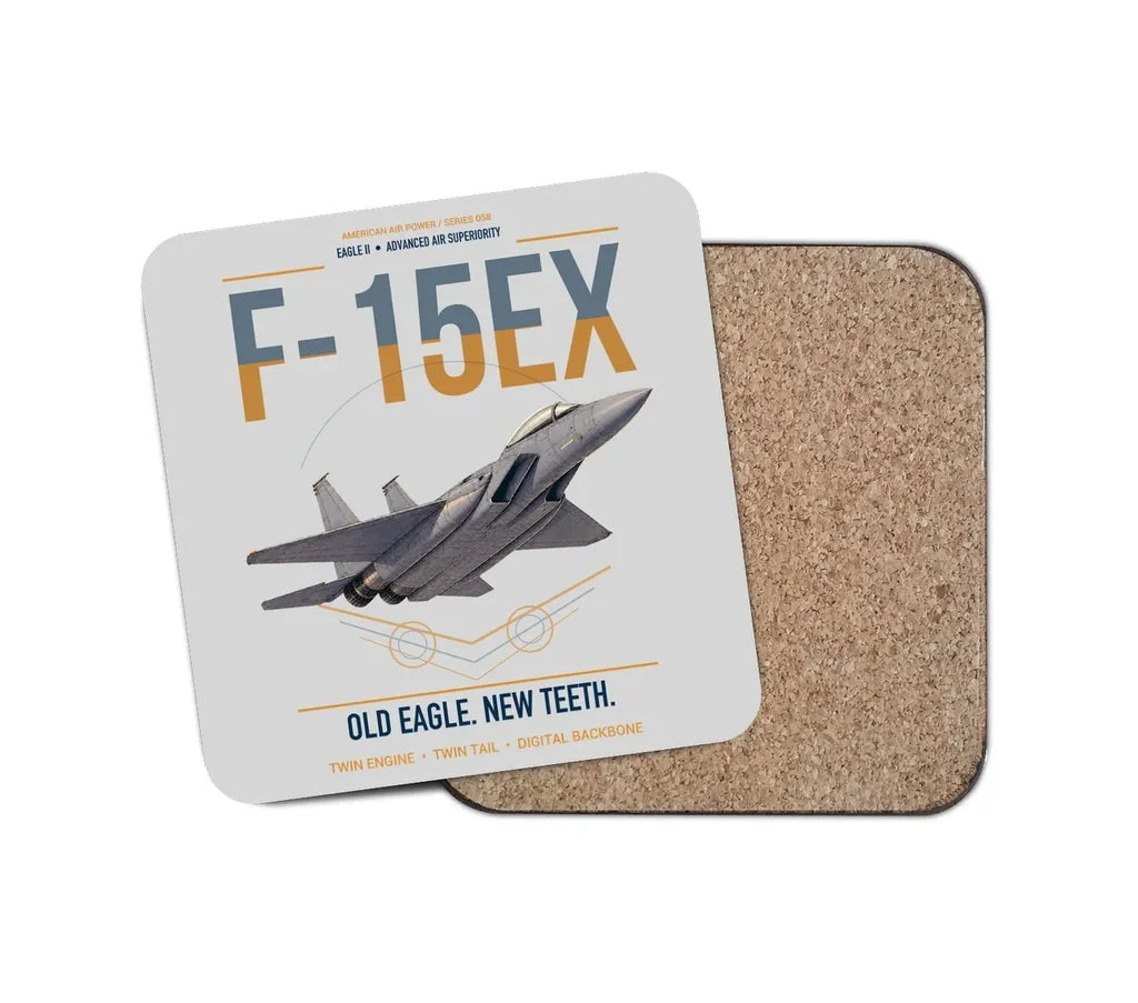 F-15EX Eagle II design on light gray 1 piece coaster