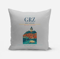Thumbnail for Graz Airport (GRZ) design on light gray pillow