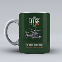 Thumbnail for Airbus H155 EC155 B1 design on dark green ceramic mug, double-side print