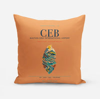 Thumbnail for Mactan-Cebu International Airport (CEB) design on orange pillow