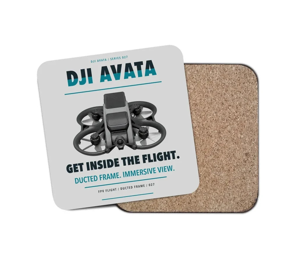 DJI Avata design on light gray 1 piece coaster