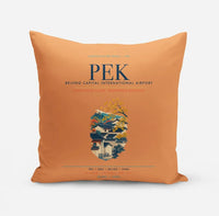 Thumbnail for Beijing Capital International Airport (PEK) design on orange pillow