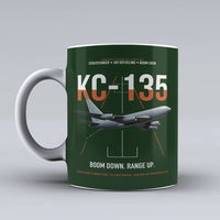Thumbnail for KC-135 STRATOTANKER design on dark green ceramic mug, double-side print