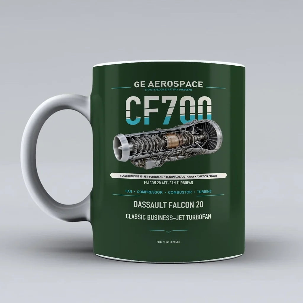 Mug design on dark green cf700