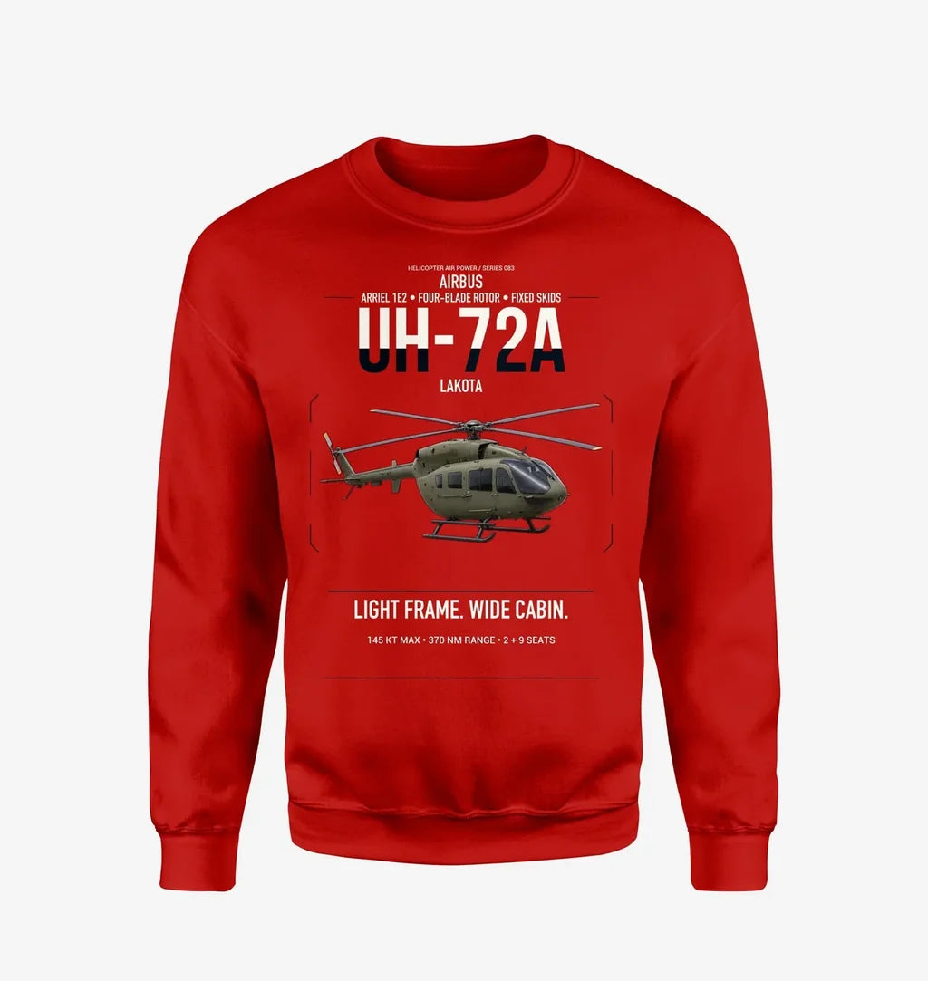 Airbus UH-72A Lakota design on red sweatshirt
