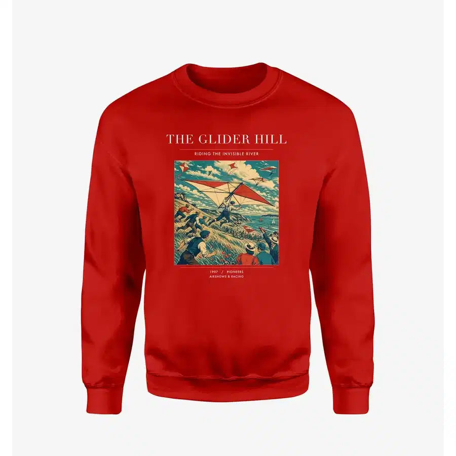 VINTAGE G4013 - The Glider Hill - Designed Sweatshirts design on red