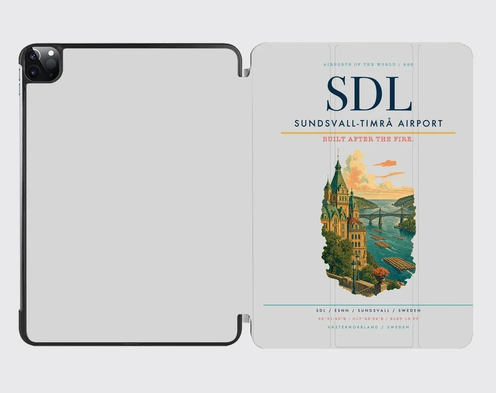 Sundsvall-Timrå Airport (SDL) design on light gray ipad tablet case