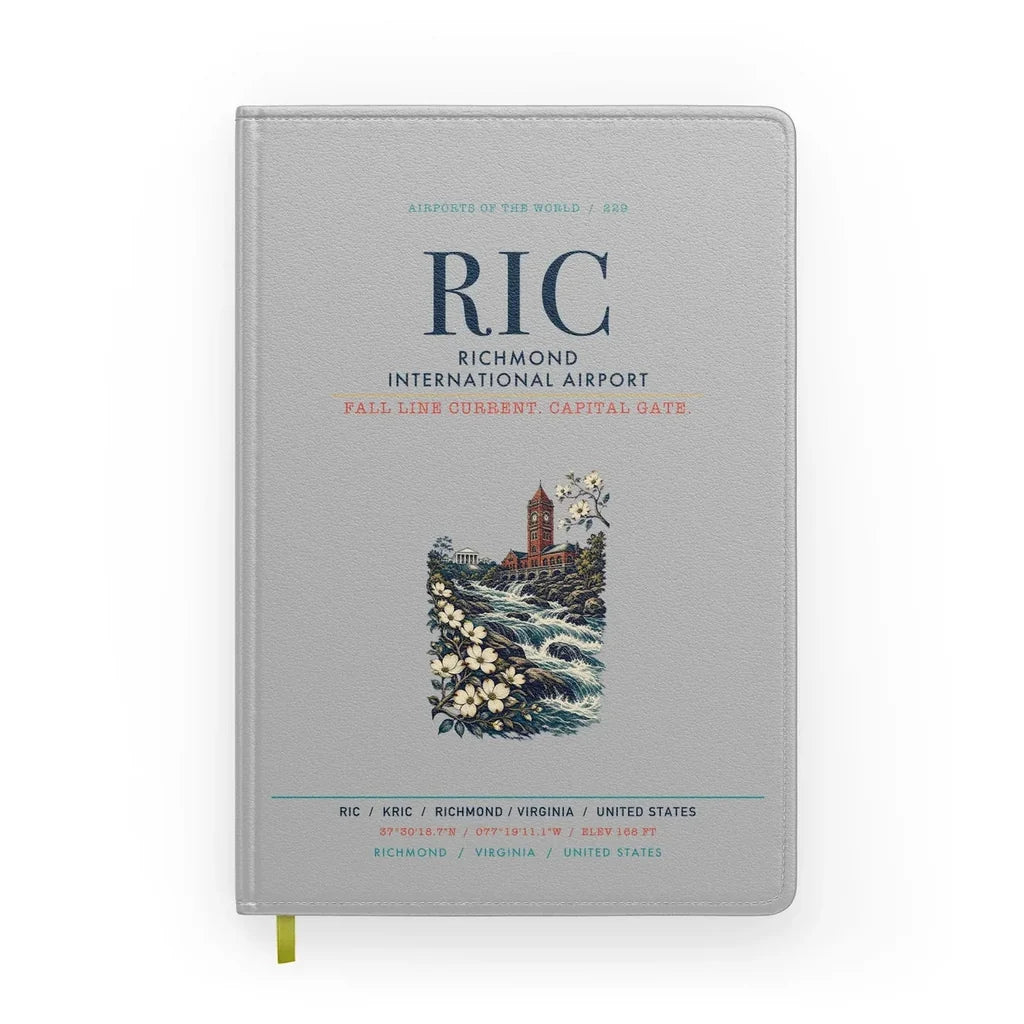 Richmond International Airport (RIC) design on light gray notebook