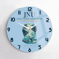 Thumbnail for Juneau International Airport (JNU) design on light blue no frame wall clock