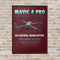 Thumbnail for DJI Mavic 4 Pro vertical canvas print - framed - dark red background