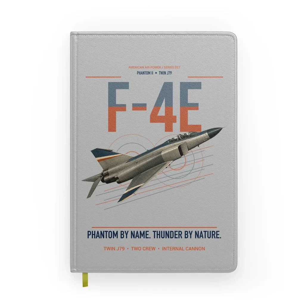 F-4E Phantom II design on light gray notebook