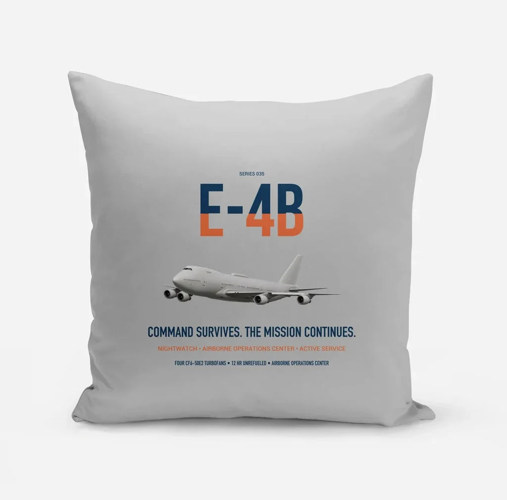 E-4B Nightwatch design on light gray pillow