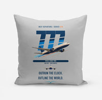 Thumbnail for Boeing 777-200LR design on light gray pillow