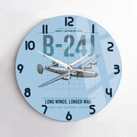 Thumbnail for B-24J Liberator design on light blue no frame wall clock