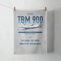 Thumbnail for Daher TBM 900 design on light gray towel