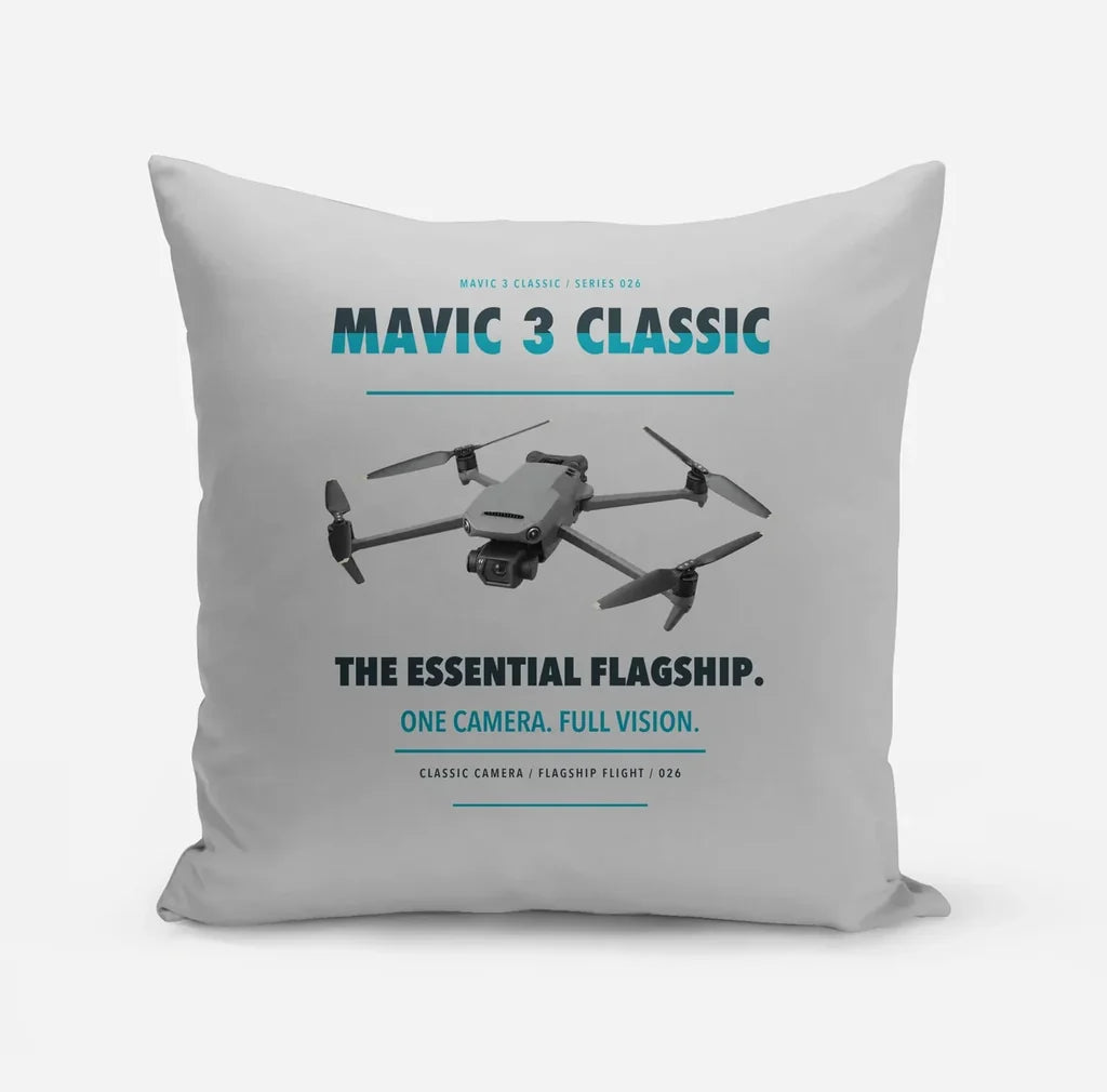 DJI Mavic 3 Classic design on light gray pillow