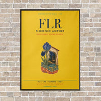 Thumbnail for Florence Airport FLR vertical canvas print - framed - yellow background
