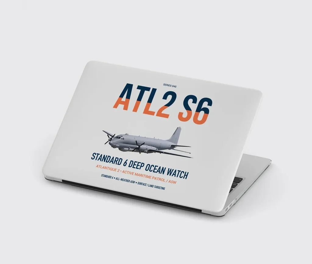 Atlantique 2 Standard 6 design on light gray MacBook case