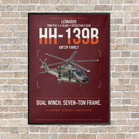 Thumbnail for Leonardo HH-139B vertical canvas print - framed - dark red background