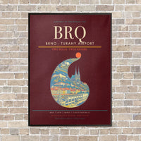 Thumbnail for Brno - Turany Airport BRQ - Canvas Framed - Dark Red