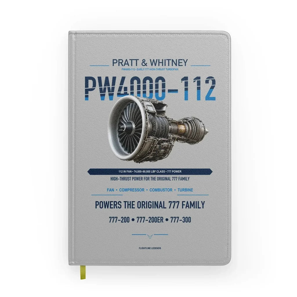 PW4000-112 design on light gray notebook