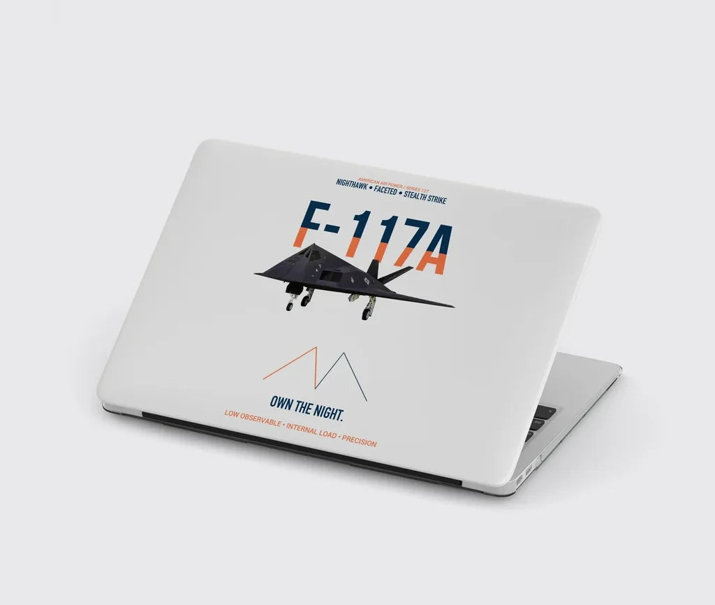 F-117A Nighthawk Own The Night design on light gray MacBook case