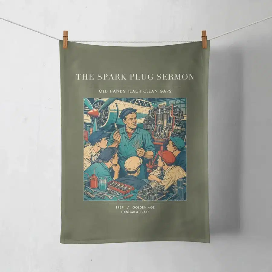 VINTAGE G4264 - The Spark Plug Sermon - Designed Towels design on greenarmy