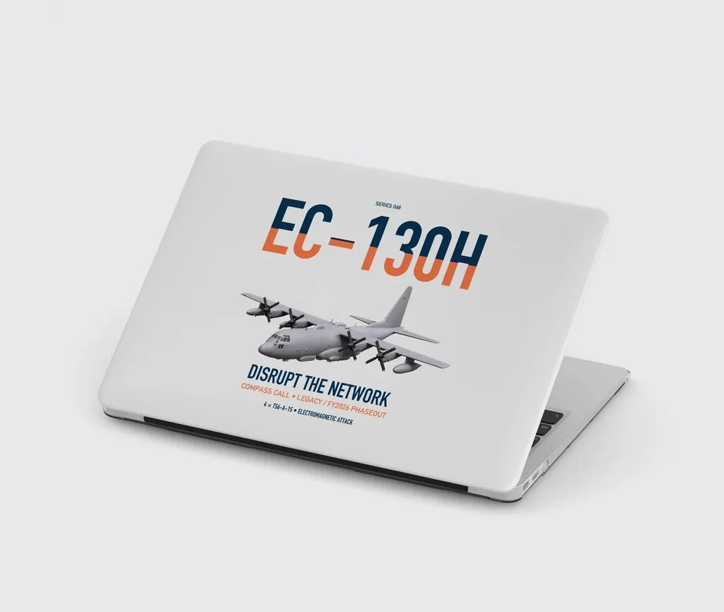 EC-130H Compass Call design on light gray MacBook case