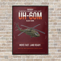 Thumbnail for Sikorsky UH-60M Black Hawk vertical canvas print - framed - dark red background
