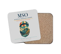 Thumbnail for Missoula Montana Airport (MSO) design on light gray 1 piece coaster
