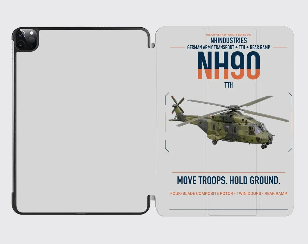 NHIndustries NH90 TTH design on light gray ipad tablet case