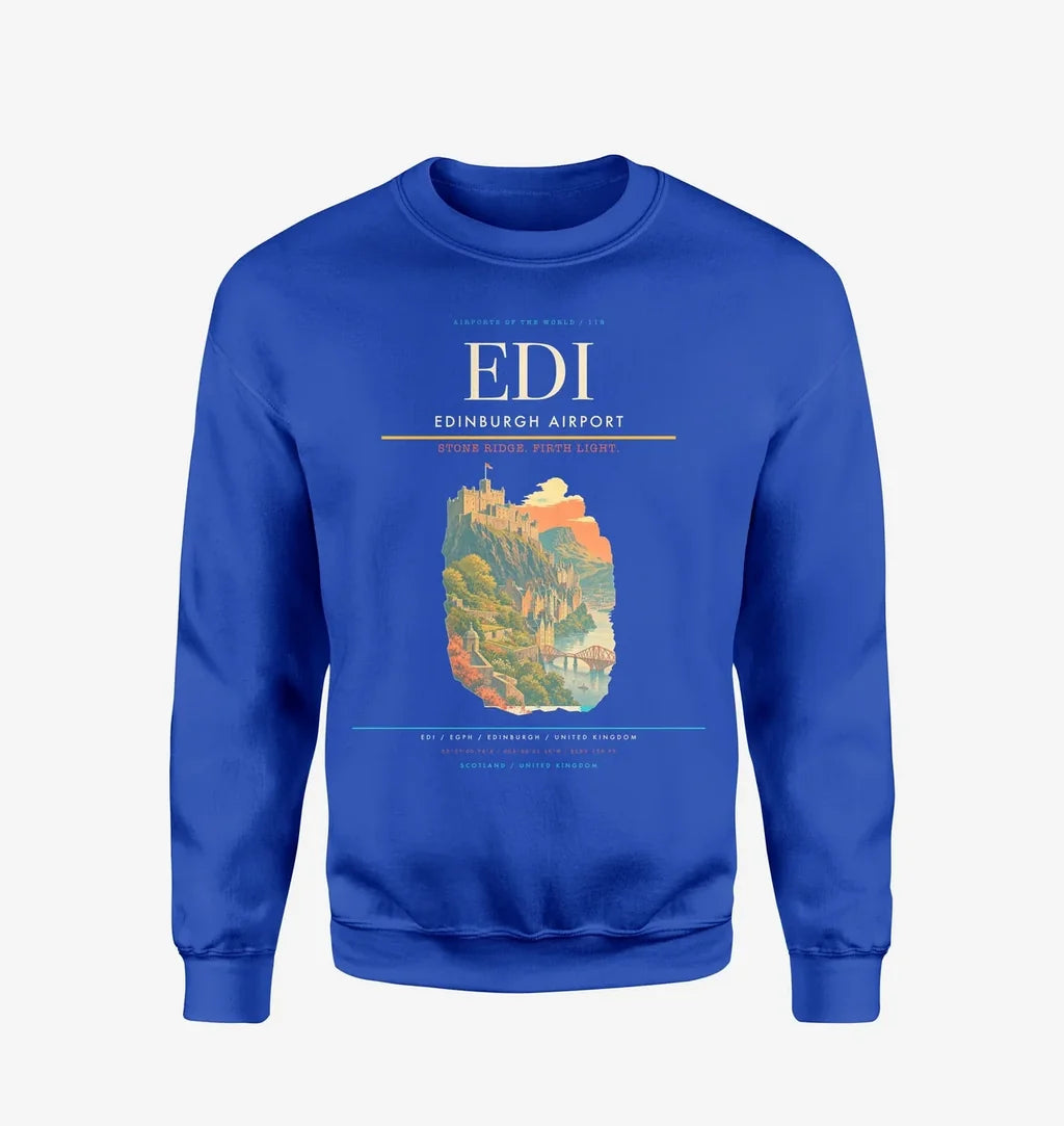 Edinburgh Airport EDI Sweatshirt - Blue