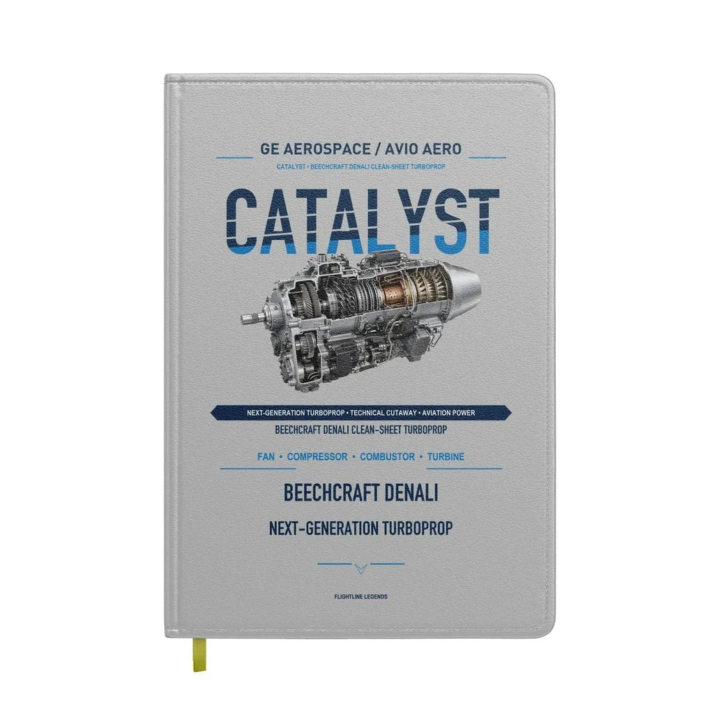 CATALYST design on light gray notebook