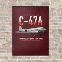 Thumbnail for C-47A Skytrain vertical canvas print - framed - dark red background