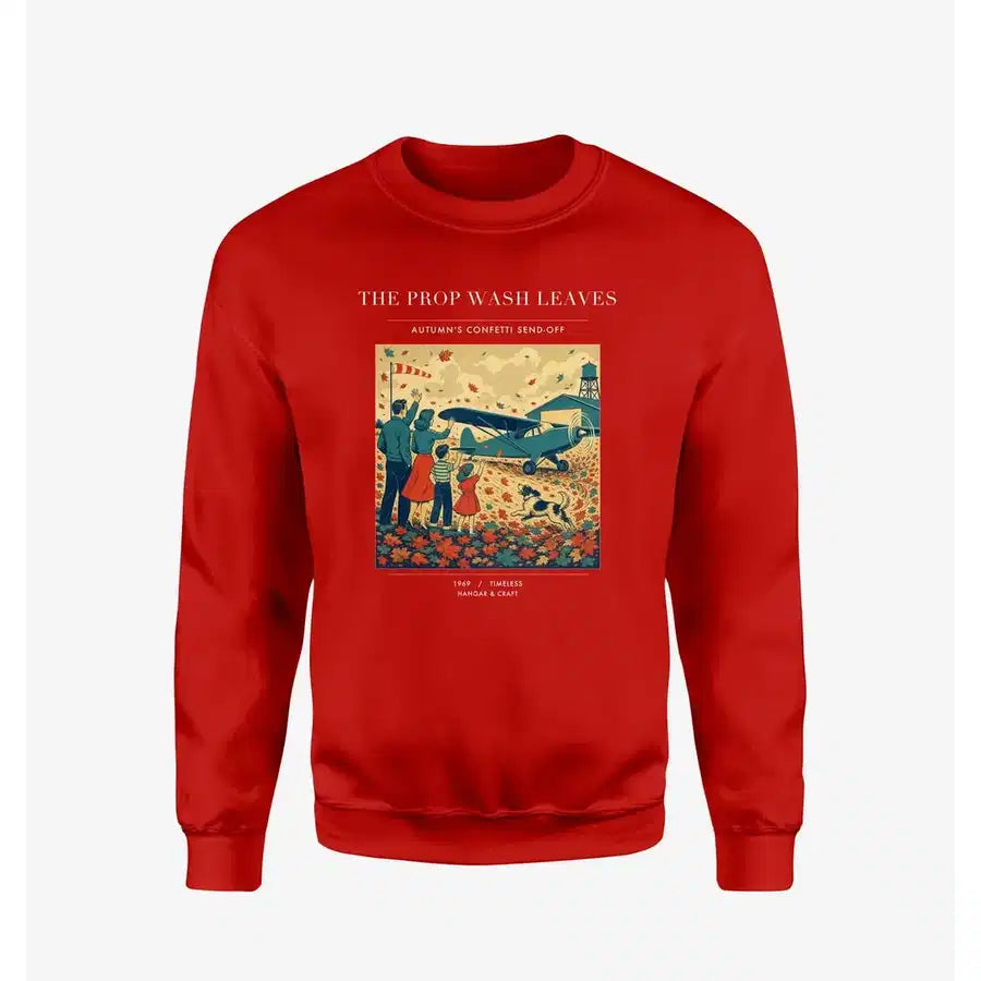 VINTAGE G4450 - The Prop Wash Leaves - Designed Sweatshirts design on red