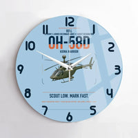 Thumbnail for Bell OH-58D Kiowa Warrior design on light blue no frame wall clock